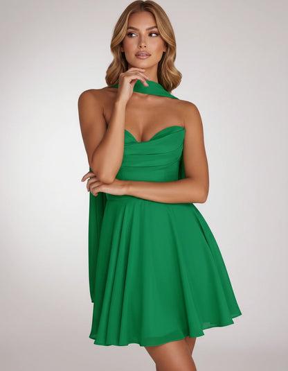 Charlise Mini Dresses — Green | SKU: RB-689848-green-2,RB-689848-green-4,RB-689848-green-6,RB-689848-green-8,RB-689848-green-10,RB-689848-green-12,RB-689848-green-14,RB-689848-green-16,RB-689848-green-16W,RB-689848-green-18W,RB-689848-green-20W,RB-689848-green-22W