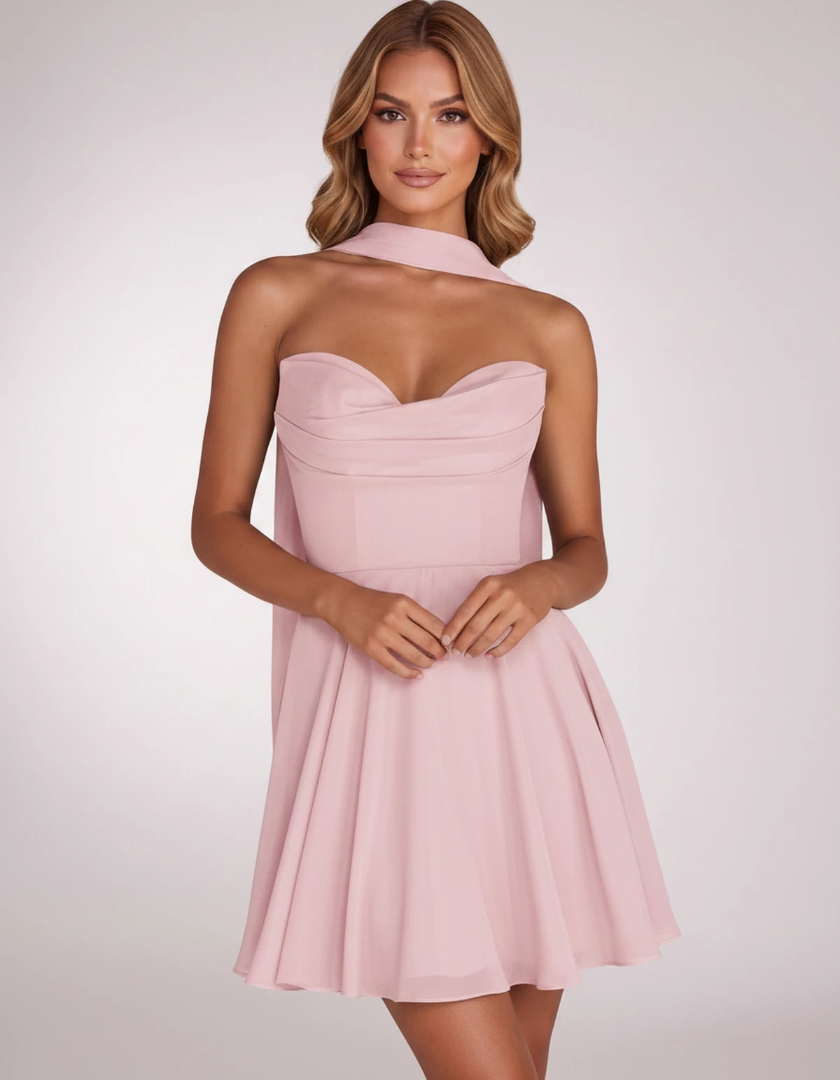 Charlise Mini Dresses — Pink | SKU: RB-689848-pink-2,RB-689848-pink-4,RB-689848-pink-6,RB-689848-pink-8,RB-689848-pink-10,RB-689848-pink-12,RB-689848-pink-14,RB-689848-pink-16,RB-689848-pink-16W,RB-689848-pink-18W,RB-689848-pink-20W,RB-689848-pink-22W
