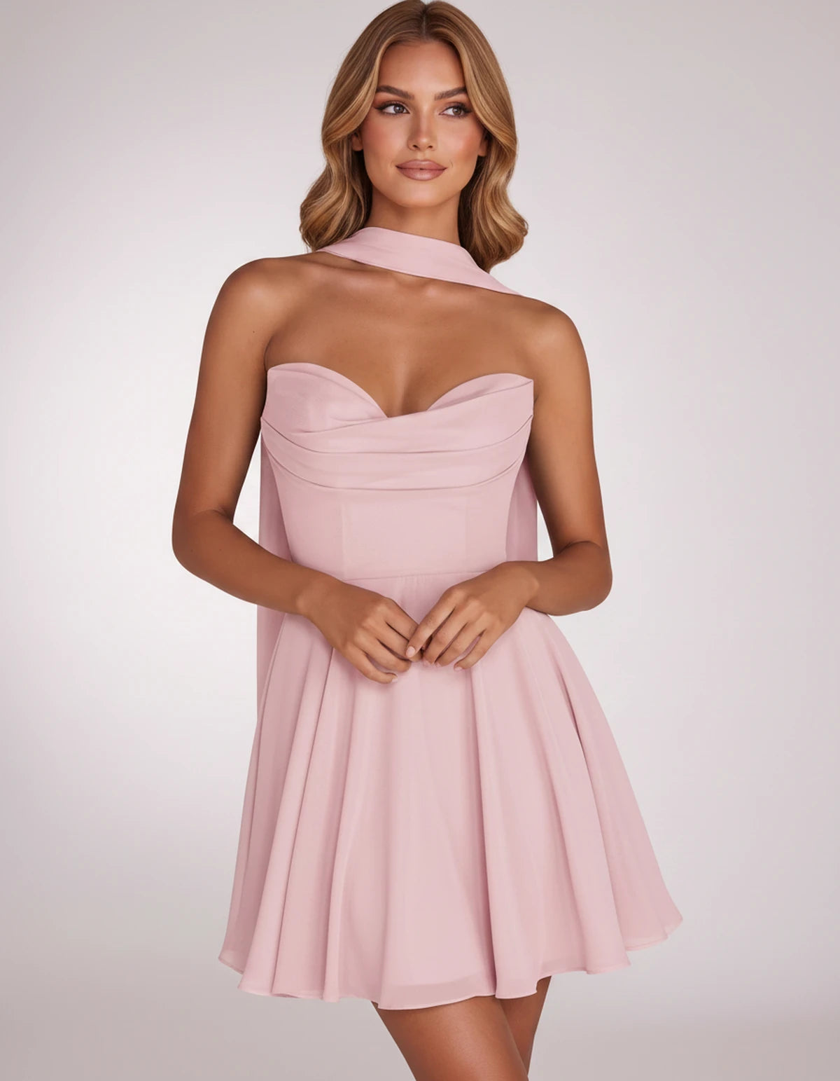 Charlise Mini Dresses — Pink | SKU: RB-689848-pink-2,RB-689848-pink-4,RB-689848-pink-6,RB-689848-pink-8,RB-689848-pink-10,RB-689848-pink-12,RB-689848-pink-14,RB-689848-pink-16,RB-689848-pink-16W,RB-689848-pink-18W,RB-689848-pink-20W,RB-689848-pink-22W