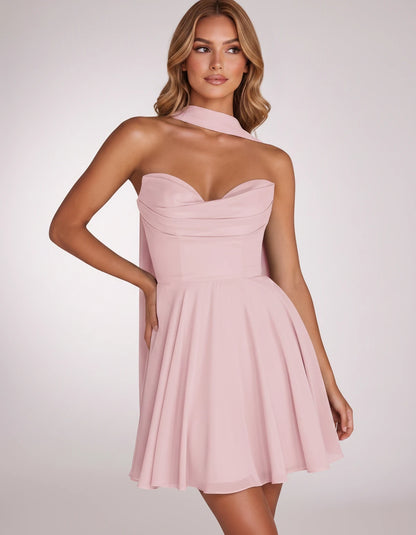 Charlise Mini Dresses — Pink | SKU: RB-689848-pink-2,RB-689848-pink-4,RB-689848-pink-6,RB-689848-pink-8,RB-689848-pink-10,RB-689848-pink-12,RB-689848-pink-14,RB-689848-pink-16,RB-689848-pink-16W,RB-689848-pink-18W,RB-689848-pink-20W,RB-689848-pink-22W