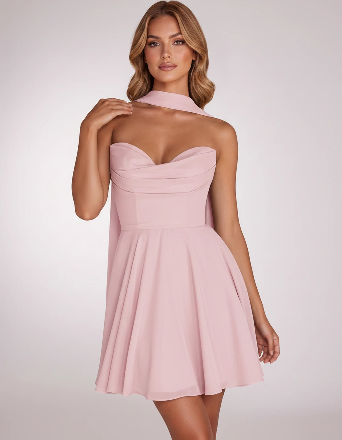 Charlise Mini Dresses — Pink | SKU: RB-689848-pink-2,RB-689848-pink-4,RB-689848-pink-6,RB-689848-pink-8,RB-689848-pink-10,RB-689848-pink-12,RB-689848-pink-14,RB-689848-pink-16,RB-689848-pink-16W,RB-689848-pink-18W,RB-689848-pink-20W,RB-689848-pink-22W