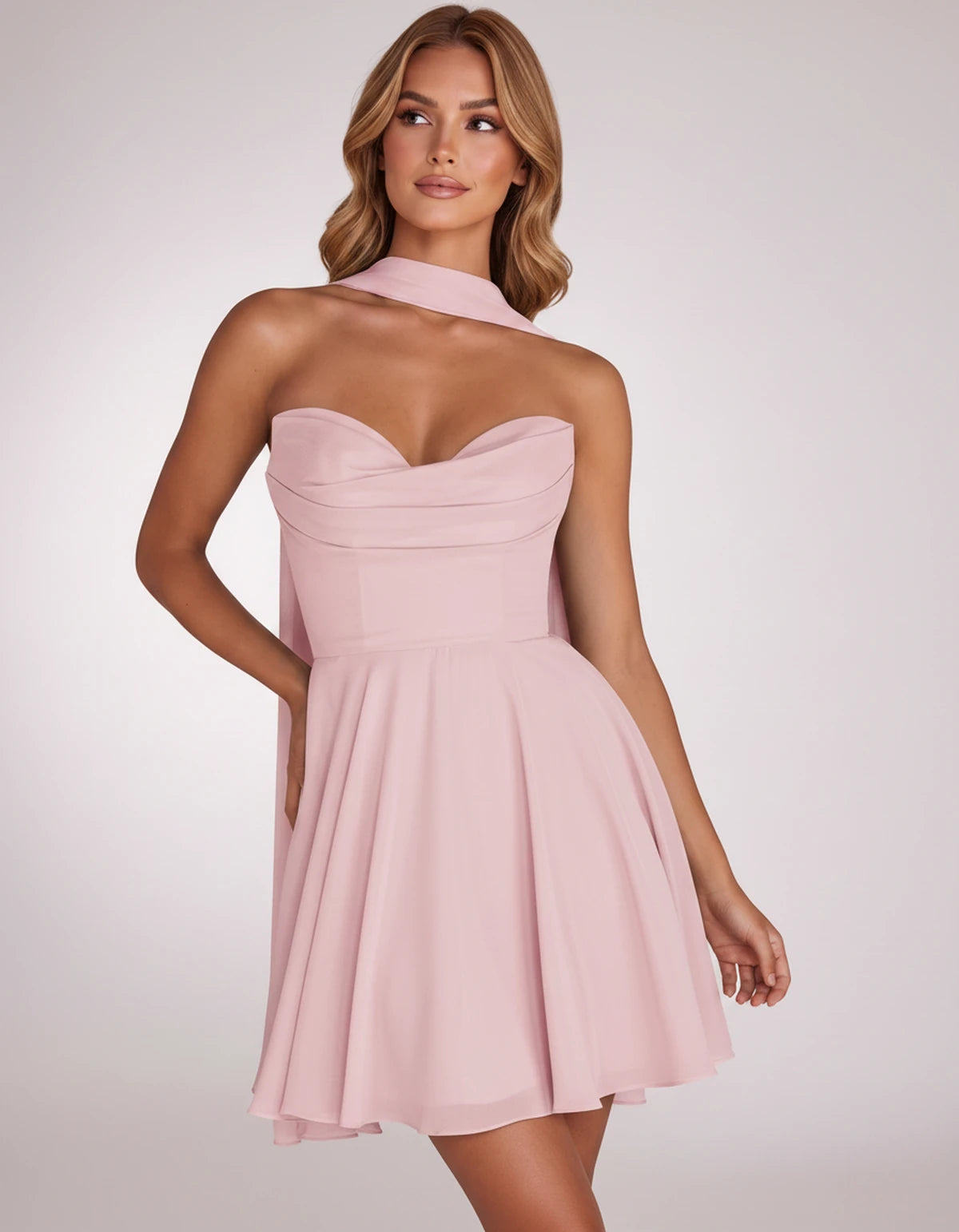 Charlise Mini Dresses — Pink | SKU: RB-689848-pink-2,RB-689848-pink-4,RB-689848-pink-6,RB-689848-pink-8,RB-689848-pink-10,RB-689848-pink-12,RB-689848-pink-14,RB-689848-pink-16,RB-689848-pink-16W,RB-689848-pink-18W,RB-689848-pink-20W,RB-689848-pink-22W