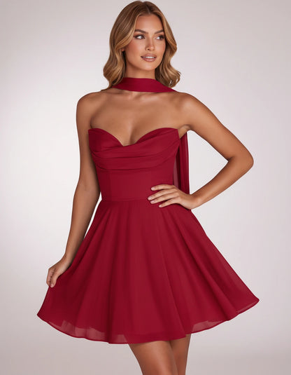 Charlise Mini Dresses — Red | SKU: RB-689848-red-2,RB-689848-red-4,RB-689848-red-6,RB-689848-red-8,RB-689848-red-10,RB-689848-red-12,RB-689848-red-14,RB-689848-red-16,RB-689848-red-16W,RB-689848-red-18W,RB-689848-red-20W,RB-689848-red-22W