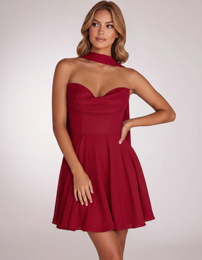 Charlise Mini Dresses — Red | SKU: RB-689848-red-2,RB-689848-red-4,RB-689848-red-6,RB-689848-red-8,RB-689848-red-10,RB-689848-red-12,RB-689848-red-14,RB-689848-red-16,RB-689848-red-16W,RB-689848-red-18W,RB-689848-red-20W,RB-689848-red-22W