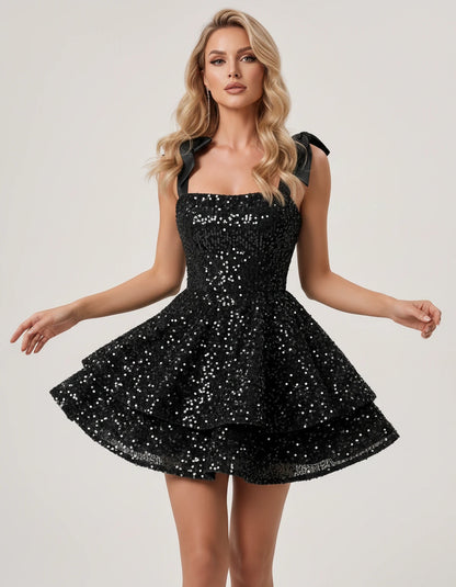 Charmaine Mini Dress — Black | SKU: SD-10899-black-2,SD-10899-black-4,SD-10899-black-6,SD-10899-black-8,SD-10899-black-10,SD-10899-black-12,SD-10899-black-14,SD-10899-black-16,SD-10899-black-16W,SD-10899-black-18W,SD-10899-black-20W,SD-10899-black-22W
