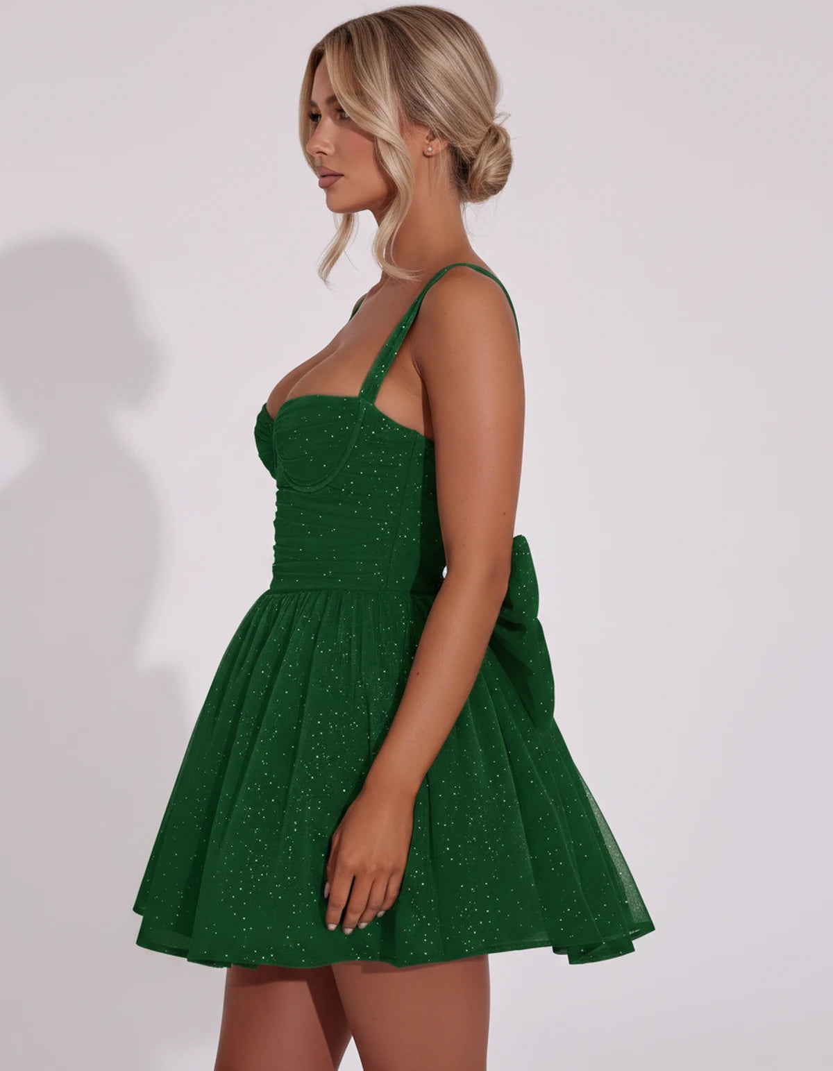 Citrine Mini Dress — Emerald | SKU: SD-67573-emerald-2,SD-67573-emerald-4,SD-67573-emerald-6,SD-67573-emerald-8,SD-67573-emerald-10,SD-67573-emerald-12,SD-67573-emerald-14,SD-67573-emerald-16,SD-67573-emerald-16W,SD-67573-emerald-18W,SD-67573-emerald-20W,SD-67573-emerald-22W