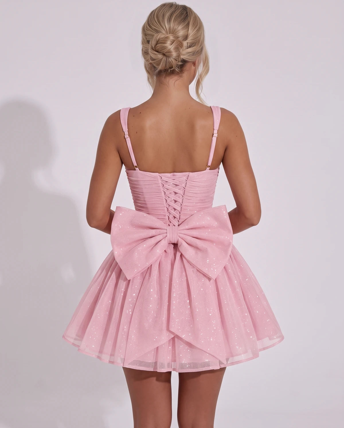Citrine Mini Dress — Pink | SKU: SD-67573-pink-2,SD-67573-pink-4,SD-67573-pink-6,SD-67573-pink-8,SD-67573-pink-10,SD-67573-pink-12,SD-67573-pink-14,SD-67573-pink-16,SD-67573-pink-16W,SD-67573-pink-18W,SD-67573-pink-20W,SD-67573-pink-22W
