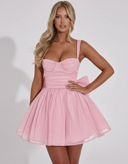 Citrine Mini Dress — Pink | SKU: SD-67573-pink-2,SD-67573-pink-4,SD-67573-pink-6,SD-67573-pink-8,SD-67573-pink-10,SD-67573-pink-12,SD-67573-pink-14,SD-67573-pink-16,SD-67573-pink-16W,SD-67573-pink-18W,SD-67573-pink-20W,SD-67573-pink-22W