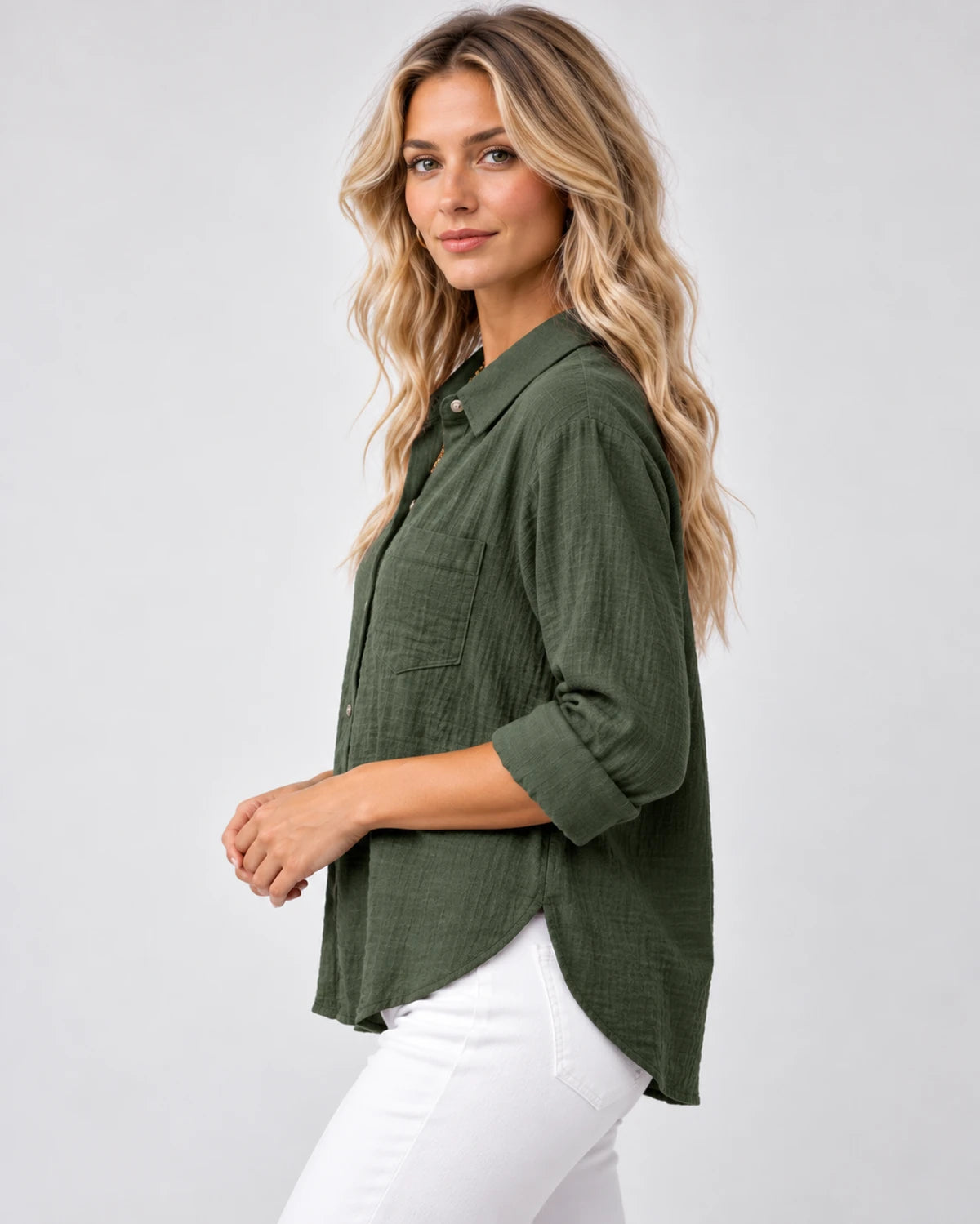 Clarenza Tops — Army green | SKU: RB-81093e-armygre1-XS,RB-81093e-armygre1-S,RB-81093e-armygre1-M,RB-81093e-armygre1-L,RB-81093e-armygre1-XL,RB-81093e-armygre1-2XL