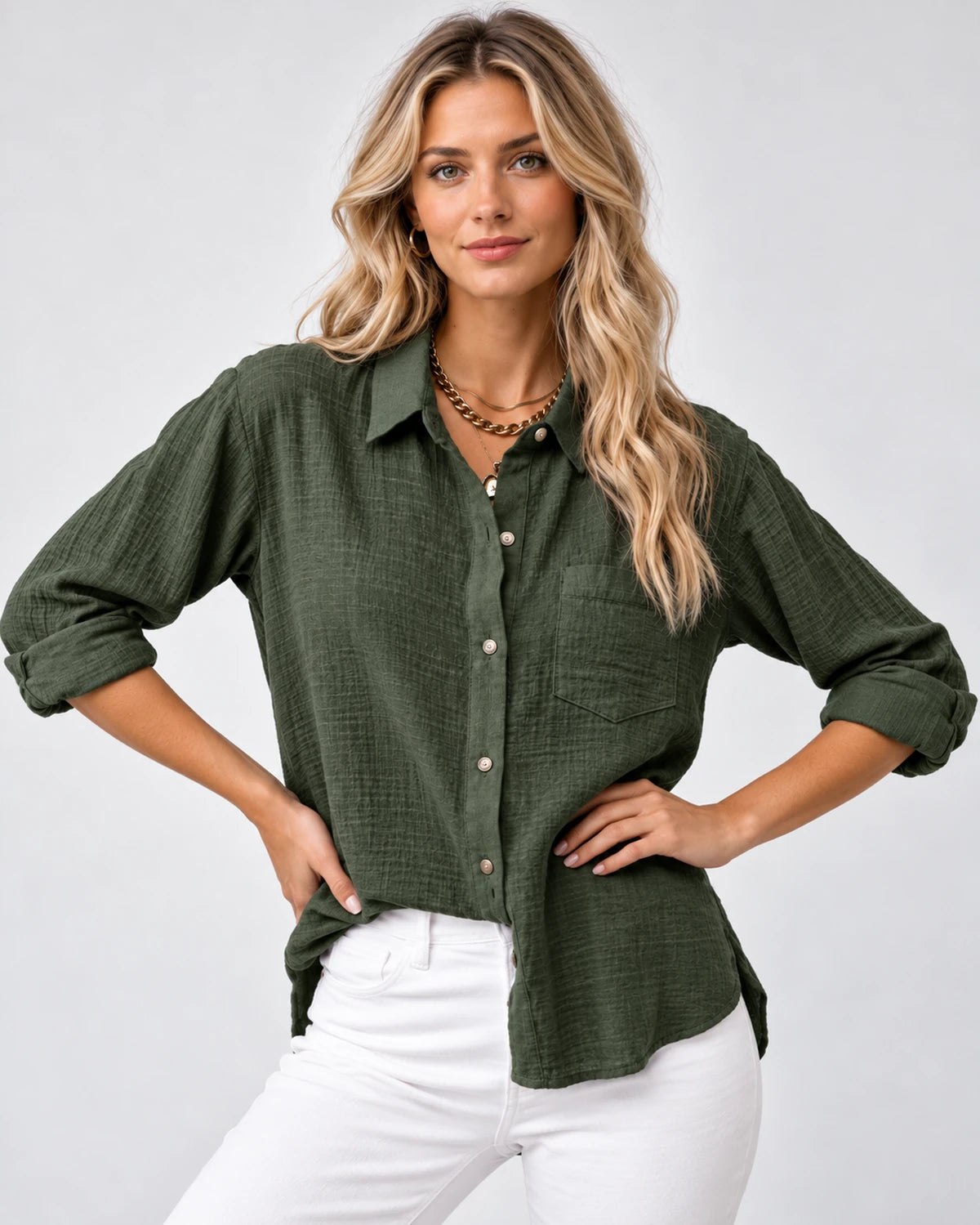 Clarenza Tops — Army green | SKU: RB-81093e-armygre1-XS,RB-81093e-armygre1-S,RB-81093e-armygre1-M,RB-81093e-armygre1-L,RB-81093e-armygre1-XL,RB-81093e-armygre1-2XL