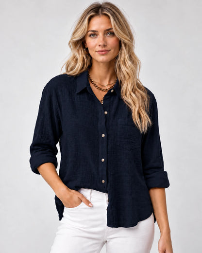 Clarenza Tops — Navy