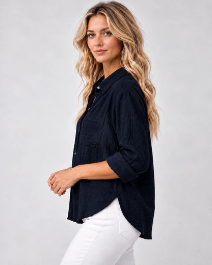 Clarenza Tops — Navy | SKU: RB-81093e-navy-XS,RB-81093e-navy-S,RB-81093e-navy-M,RB-81093e-navy-L,RB-81093e-navy-XL,RB-81093e-navy-2XL