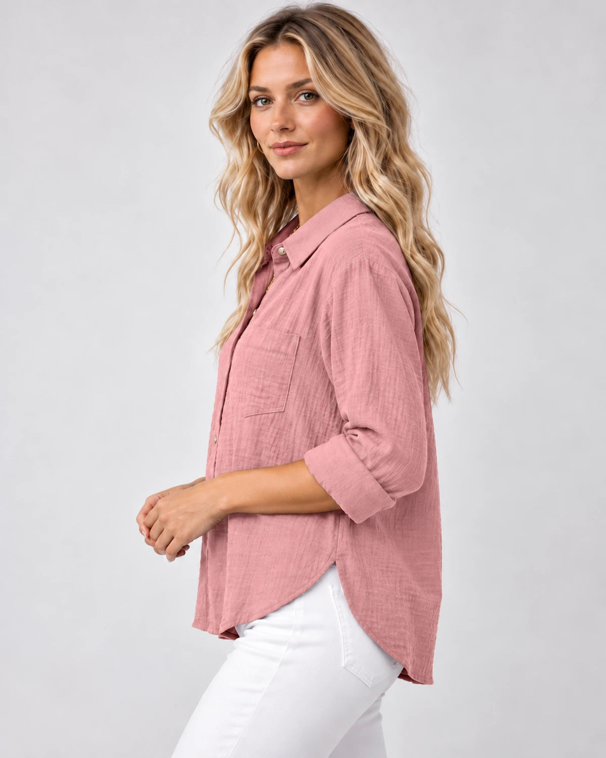 Clarenza Tops — Pink | SKU: RB-81093e-pink-XS,RB-81093e-pink-S,RB-81093e-pink-M,RB-81093e-pink-L,RB-81093e-pink-XL,RB-81093e-pink-2XL