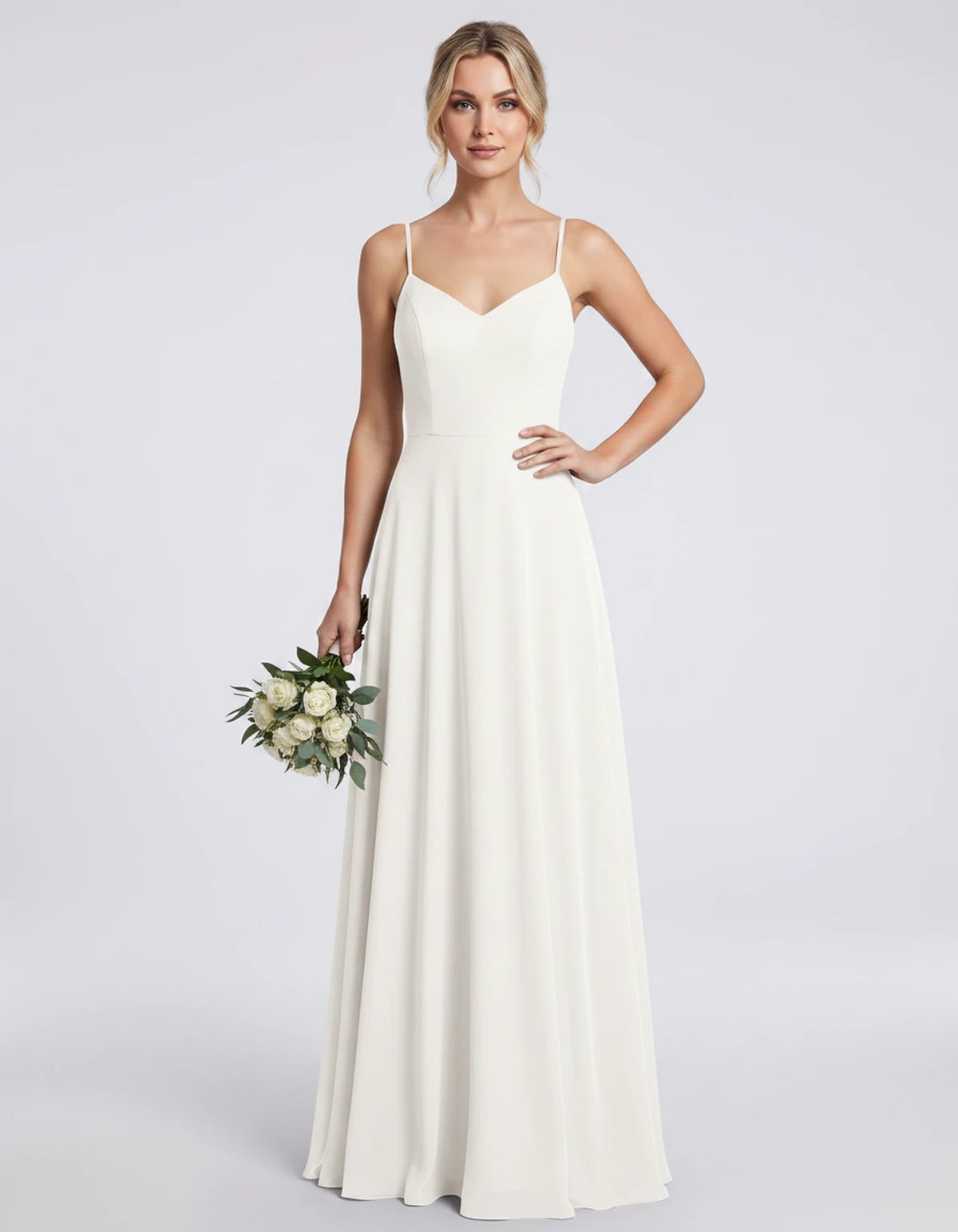 Clarisse Maxi Dress — White | SKU: SD-08901-white-2,SD-08901-white-4,SD-08901-white-6,SD-08901-white-8,SD-08901-white-10,SD-08901-white-12,SD-08901-white-14,SD-08901-white-16,SD-08901-white-16W,SD-08901-white-18W,SD-08901-white-20W,SD-08901-white-22W