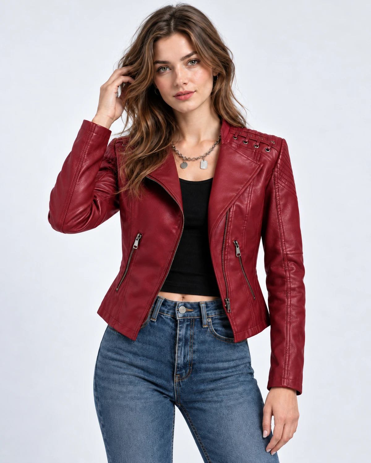 Clematisse Jackets — Red | SKU: RB-f18ce5-red-XS,RB-f18ce5-red-S,RB-f18ce5-red-M,RB-f18ce5-red-L,RB-f18ce5-red-XL,RB-f18ce5-red-2XL