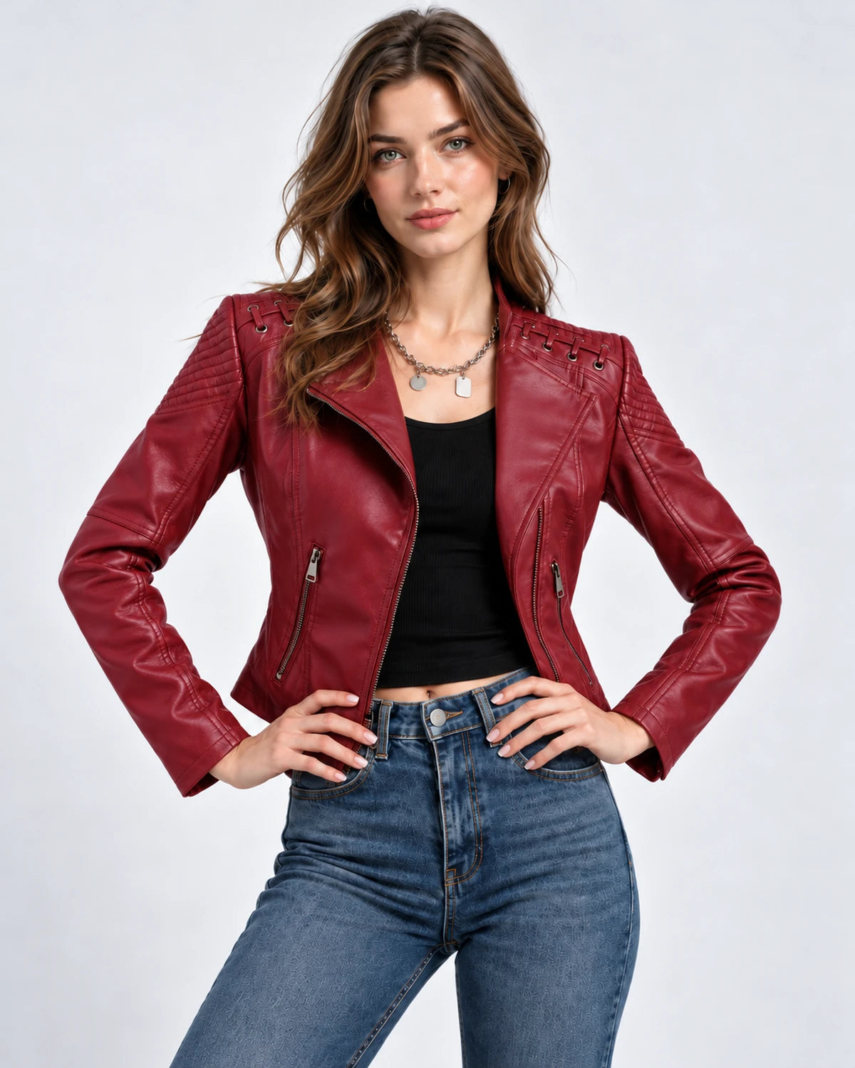 Clematisse Jackets — Red | SKU: RB-f18ce5-red-XS,RB-f18ce5-red-S,RB-f18ce5-red-M,RB-f18ce5-red-L,RB-f18ce5-red-XL,RB-f18ce5-red-2XL