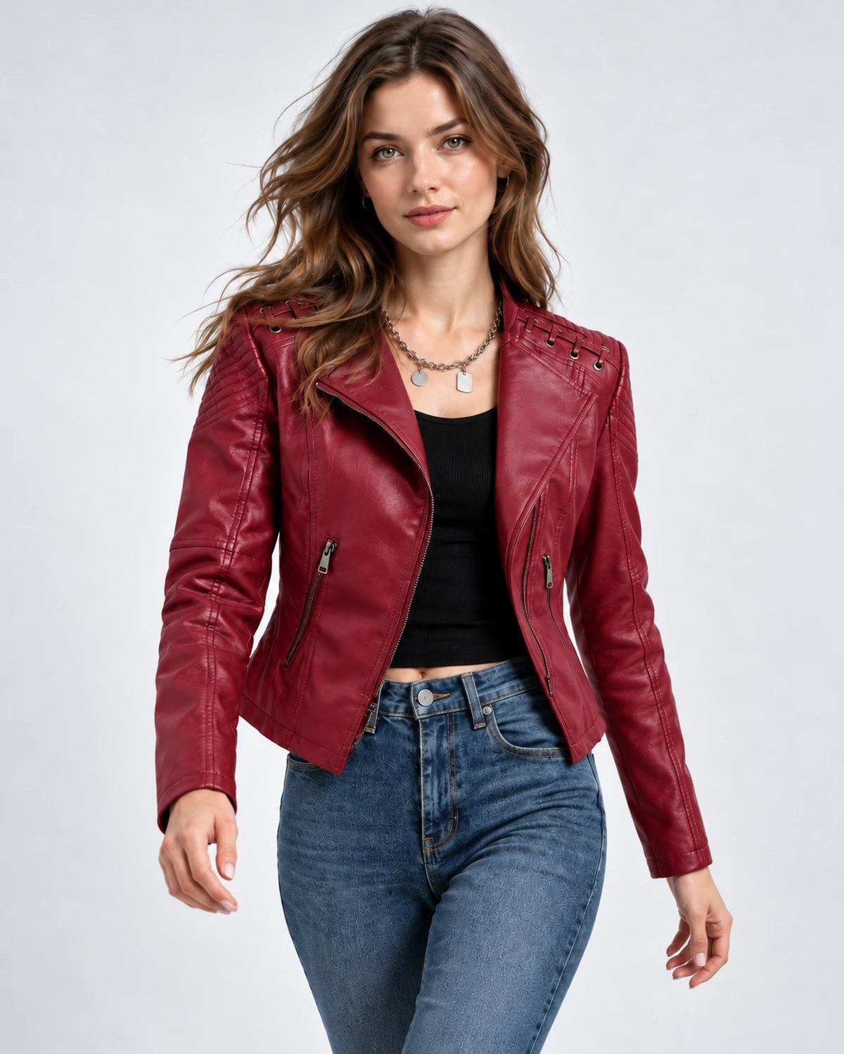 Clematisse Jackets — Red | SKU: RB-f18ce5-red-XS,RB-f18ce5-red-S,RB-f18ce5-red-M,RB-f18ce5-red-L,RB-f18ce5-red-XL,RB-f18ce5-red-2XL