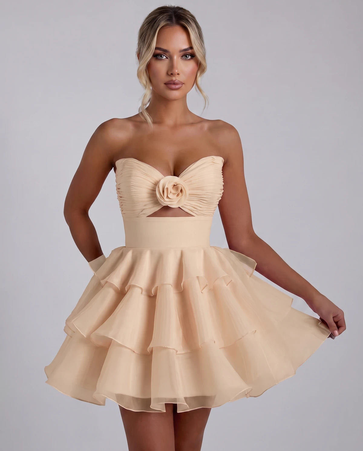Clemence Mini Dress — Champagne