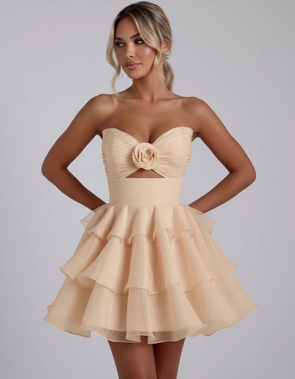 Clemence Mini Dress — Champagne | SKU: RB-79ce92-champa2e-2,RB-79ce92-champa2e-4,RB-79ce92-champa2e-6,RB-79ce92-champa2e-8,RB-79ce92-champa2e-10,RB-79ce92-champa2e-12,RB-79ce92-champa2e-14,RB-79ce92-champa2e-14W,RB-79ce92-champa2e-16,RB-79ce92-champa2e-16W,RB-79ce92-champa2e-18W,RB-79ce92-champa2e-20W