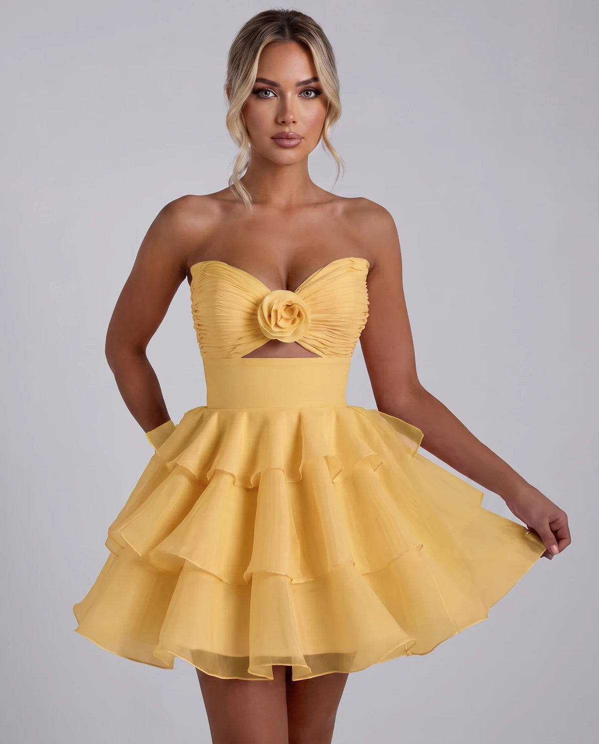 Clemence Mini Dress — Gold