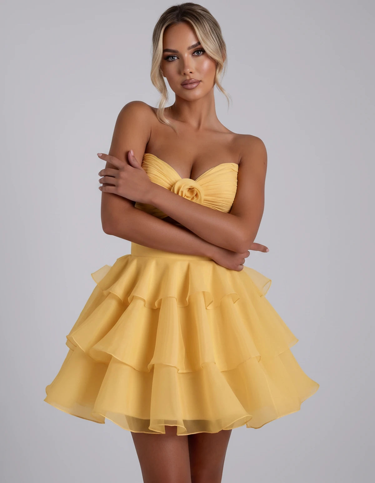 Clemence Mini Dress — Gold | SKU: RB-79ce92-gold-2,RB-79ce92-gold-4,RB-79ce92-gold-6,RB-79ce92-gold-8,RB-79ce92-gold-10,RB-79ce92-gold-12,RB-79ce92-gold-14,RB-79ce92-gold-14W,RB-79ce92-gold-16,RB-79ce92-gold-16W,RB-79ce92-gold-18W,RB-79ce92-gold-20W