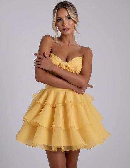 Clemence Mini Dress — Gold | SKU: RB-79ce92-gold-2,RB-79ce92-gold-4,RB-79ce92-gold-6,RB-79ce92-gold-8,RB-79ce92-gold-10,RB-79ce92-gold-12,RB-79ce92-gold-14,RB-79ce92-gold-14W,RB-79ce92-gold-16,RB-79ce92-gold-16W,RB-79ce92-gold-18W,RB-79ce92-gold-20W