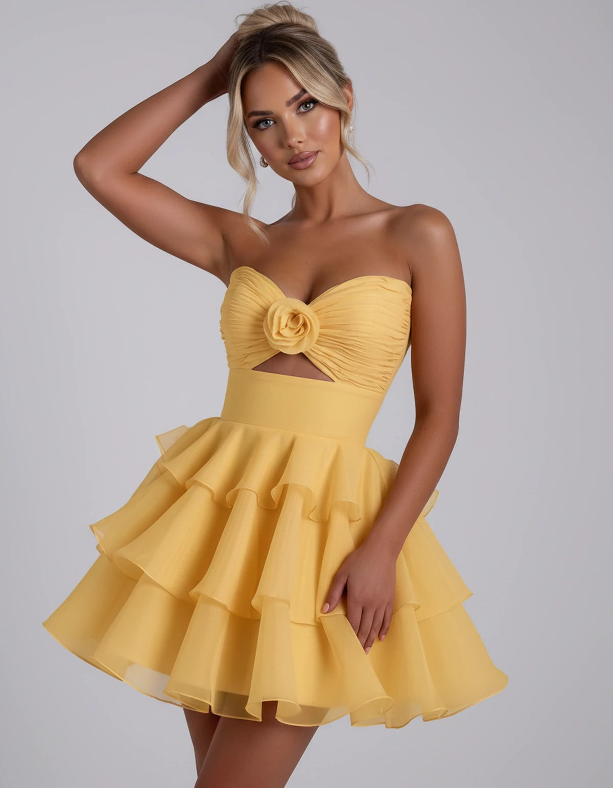 Clemence Mini Dress — Gold | SKU: RB-79ce92-gold-2,RB-79ce92-gold-4,RB-79ce92-gold-6,RB-79ce92-gold-8,RB-79ce92-gold-10,RB-79ce92-gold-12,RB-79ce92-gold-14,RB-79ce92-gold-14W,RB-79ce92-gold-16,RB-79ce92-gold-16W,RB-79ce92-gold-18W,RB-79ce92-gold-20W