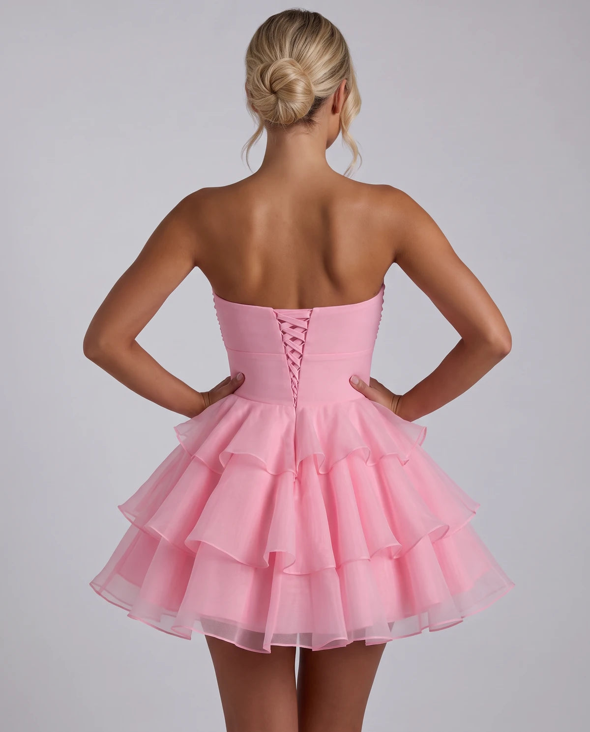 Clemence Mini Dress — Pink | SKU: RB-79ce92-pink-2,RB-79ce92-pink-4,RB-79ce92-pink-6,RB-79ce92-pink-8,RB-79ce92-pink-10,RB-79ce92-pink-12,RB-79ce92-pink-14,RB-79ce92-pink-14W,RB-79ce92-pink-16,RB-79ce92-pink-16W,RB-79ce92-pink-18W,RB-79ce92-pink-20W