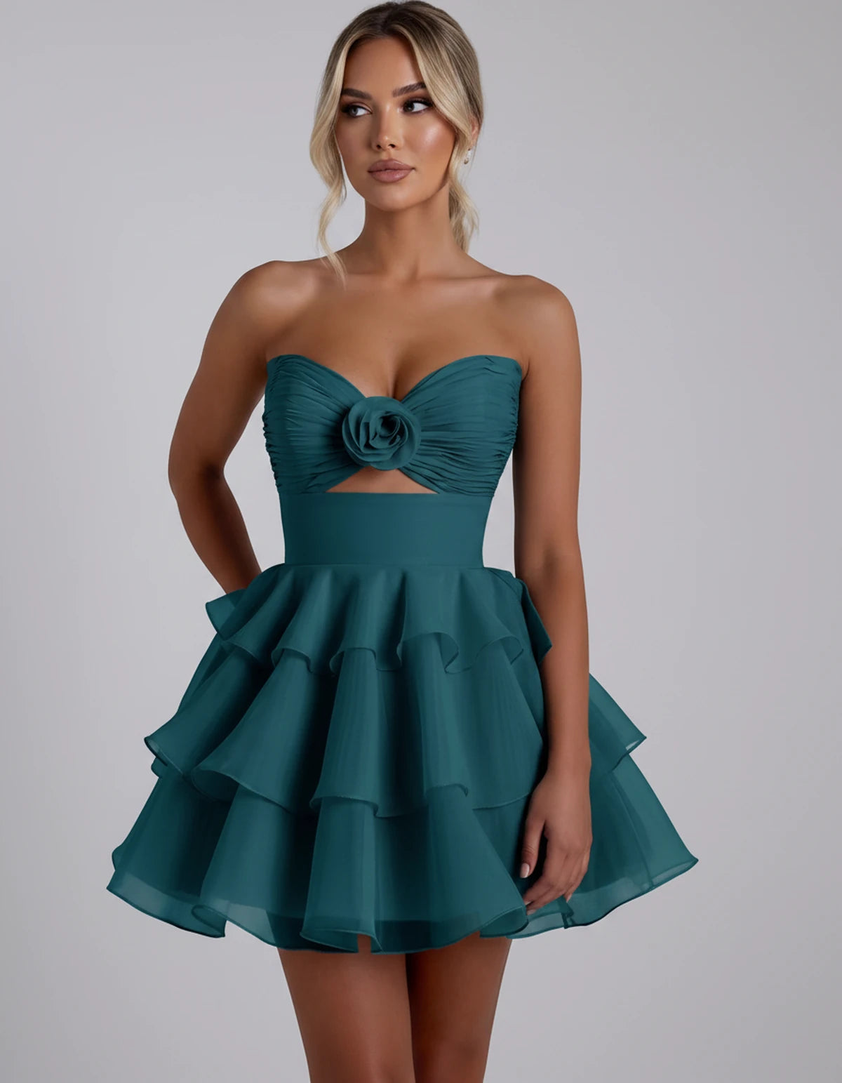 Clemence Mini Dress — Teal | SKU: RB-79ce92-teal-2,RB-79ce92-teal-4,RB-79ce92-teal-6,RB-79ce92-teal-8,RB-79ce92-teal-10,RB-79ce92-teal-12,RB-79ce92-teal-14,RB-79ce92-teal-14W,RB-79ce92-teal-16,RB-79ce92-teal-16W,RB-79ce92-teal-18W,RB-79ce92-teal-20W