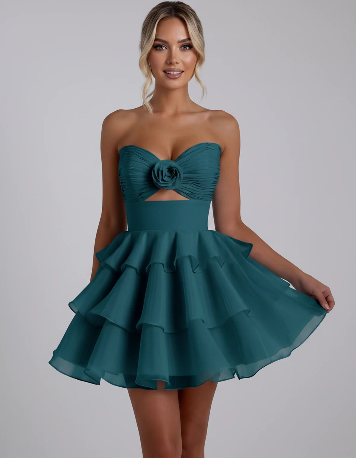 Clemence Mini Dress — Teal | SKU: RB-79ce92-teal-2,RB-79ce92-teal-4,RB-79ce92-teal-6,RB-79ce92-teal-8,RB-79ce92-teal-10,RB-79ce92-teal-12,RB-79ce92-teal-14,RB-79ce92-teal-14W,RB-79ce92-teal-16,RB-79ce92-teal-16W,RB-79ce92-teal-18W,RB-79ce92-teal-20W