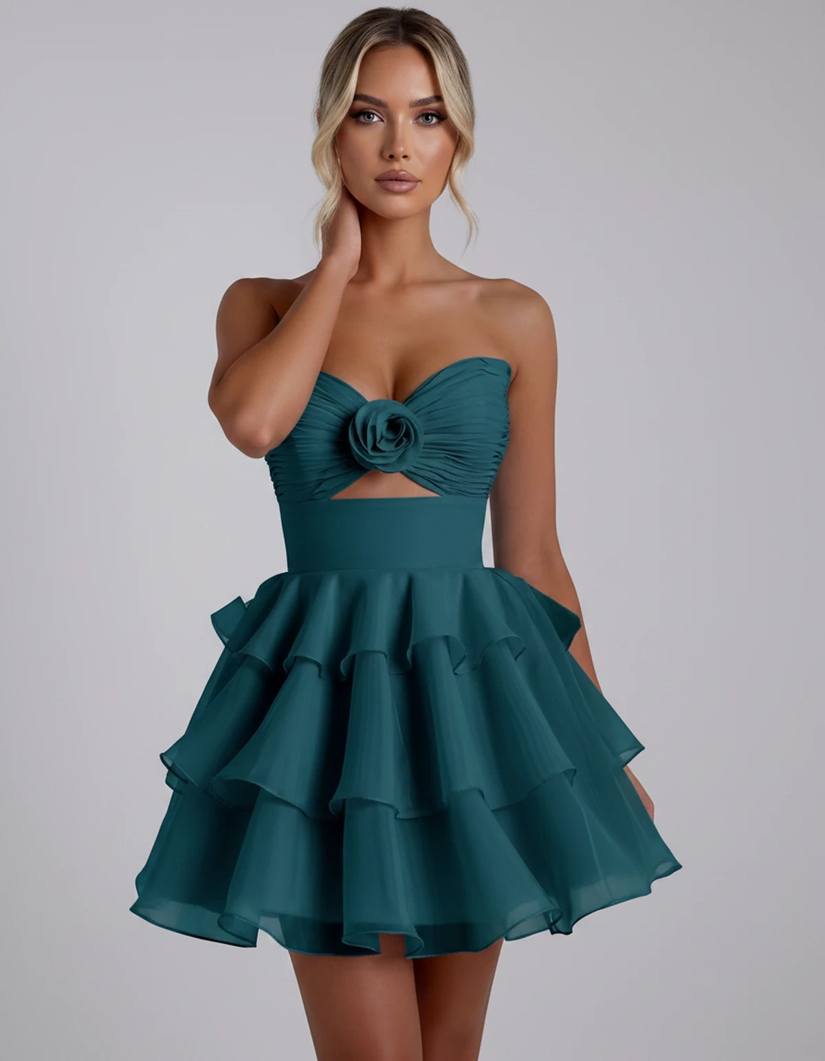 Clemence Mini Dress — Teal | SKU: RB-79ce92-teal-2,RB-79ce92-teal-4,RB-79ce92-teal-6,RB-79ce92-teal-8,RB-79ce92-teal-10,RB-79ce92-teal-12,RB-79ce92-teal-14,RB-79ce92-teal-14W,RB-79ce92-teal-16,RB-79ce92-teal-16W,RB-79ce92-teal-18W,RB-79ce92-teal-20W