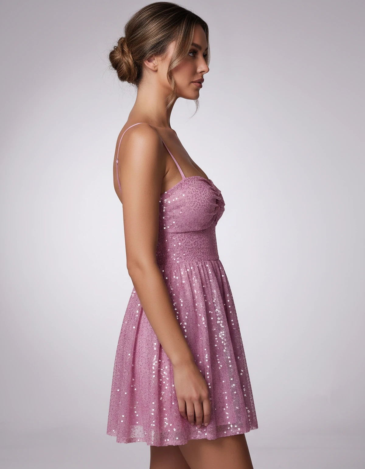 Colombine Mini Dress — Pink | SKU: SD-72024-pink-2,SD-72024-pink-4,SD-72024-pink-6,SD-72024-pink-8,SD-72024-pink-10,SD-72024-pink-12,SD-72024-pink-14,SD-72024-pink-16,SD-72024-pink-16W,SD-72024-pink-18W,SD-72024-pink-20W,SD-72024-pink-22W
