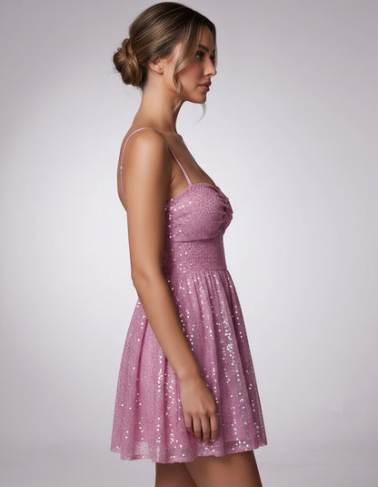 Colombine Mini Dress — Pink | SKU: SD-72024-pink-2,SD-72024-pink-4,SD-72024-pink-6,SD-72024-pink-8,SD-72024-pink-10,SD-72024-pink-12,SD-72024-pink-14,SD-72024-pink-16,SD-72024-pink-16W,SD-72024-pink-18W,SD-72024-pink-20W,SD-72024-pink-22W