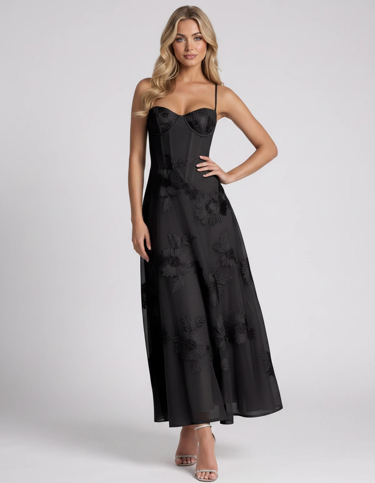 Coralie Midi Dresses — Black | SKU: RB-fe4e1b-black-2,RB-fe4e1b-black-4,RB-fe4e1b-black-6,RB-fe4e1b-black-8,RB-fe4e1b-black-10,RB-fe4e1b-black-12,RB-fe4e1b-black-14,RB-fe4e1b-black-16,RB-fe4e1b-black-16W,RB-fe4e1b-black-18W,RB-fe4e1b-black-20W,RB-fe4e1b-black-22W