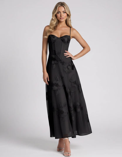 Coralie Midi Dresses — Black | SKU: RB-fe4e1b-black-2,RB-fe4e1b-black-4,RB-fe4e1b-black-6,RB-fe4e1b-black-8,RB-fe4e1b-black-10,RB-fe4e1b-black-12,RB-fe4e1b-black-14,RB-fe4e1b-black-16,RB-fe4e1b-black-16W,RB-fe4e1b-black-18W,RB-fe4e1b-black-20W,RB-fe4e1b-black-22W