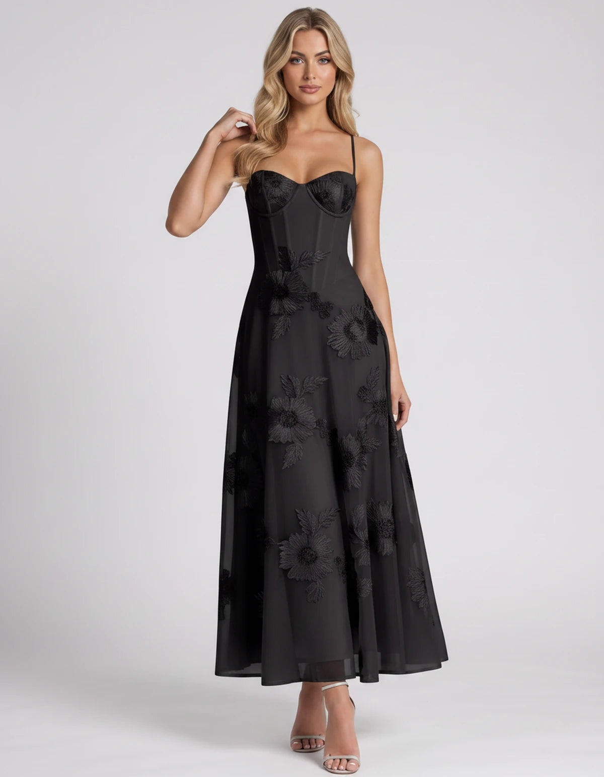 Coralie Midi Dresses — Black | SKU: RB-fe4e1b-black-2,RB-fe4e1b-black-4,RB-fe4e1b-black-6,RB-fe4e1b-black-8,RB-fe4e1b-black-10,RB-fe4e1b-black-12,RB-fe4e1b-black-14,RB-fe4e1b-black-16,RB-fe4e1b-black-16W,RB-fe4e1b-black-18W,RB-fe4e1b-black-20W,RB-fe4e1b-black-22W