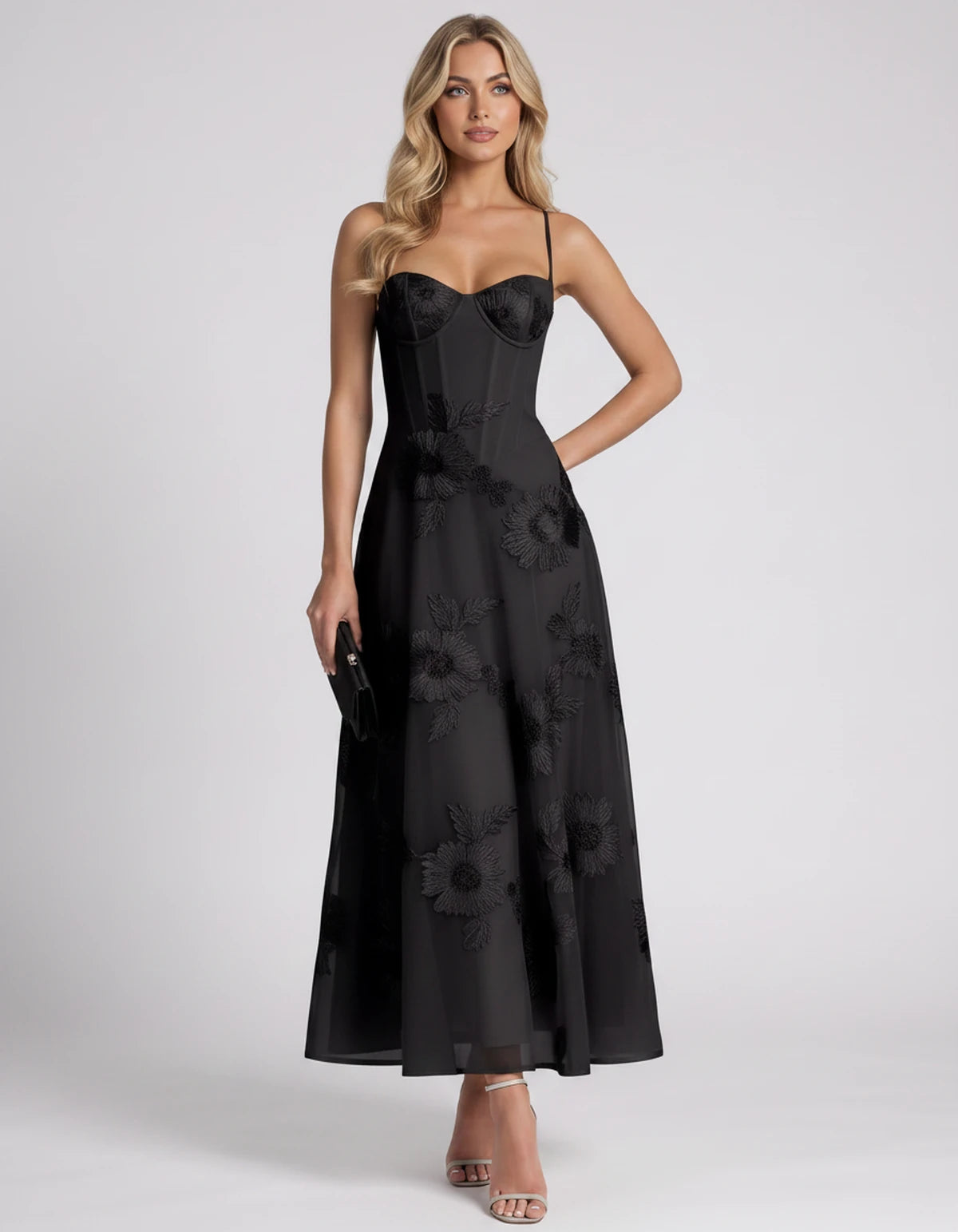 Coralie Midi Dresses — Black | SKU: RB-fe4e1b-black-2,RB-fe4e1b-black-4,RB-fe4e1b-black-6,RB-fe4e1b-black-8,RB-fe4e1b-black-10,RB-fe4e1b-black-12,RB-fe4e1b-black-14,RB-fe4e1b-black-16,RB-fe4e1b-black-16W,RB-fe4e1b-black-18W,RB-fe4e1b-black-20W,RB-fe4e1b-black-22W