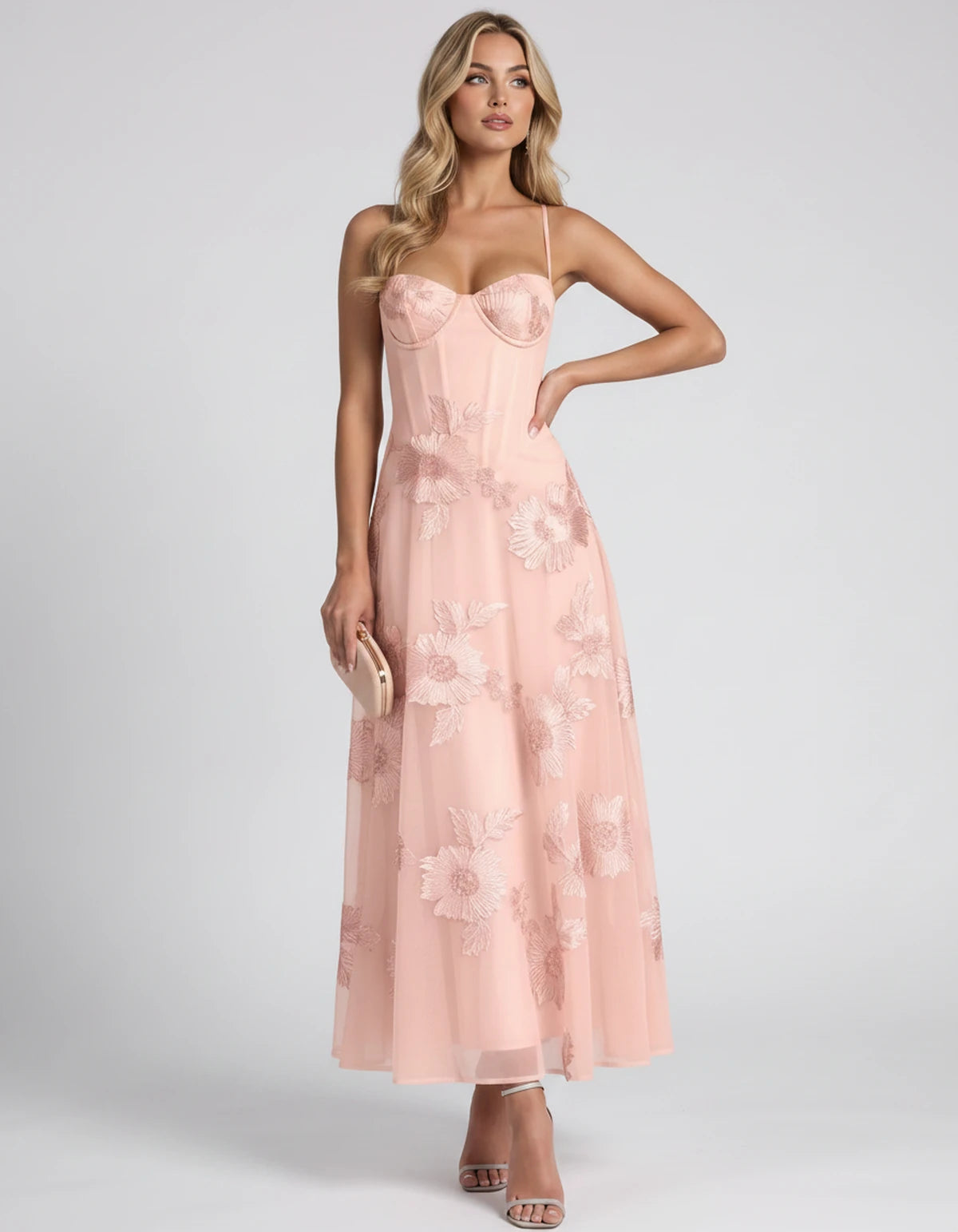 Coralie Midi Dresses — Pink | SKU: RB-fe4e1b-pink-2,RB-fe4e1b-pink-4,RB-fe4e1b-pink-6,RB-fe4e1b-pink-8,RB-fe4e1b-pink-10,RB-fe4e1b-pink-12,RB-fe4e1b-pink-14,RB-fe4e1b-pink-16,RB-fe4e1b-pink-16W,RB-fe4e1b-pink-18W,RB-fe4e1b-pink-20W,RB-fe4e1b-pink-22W