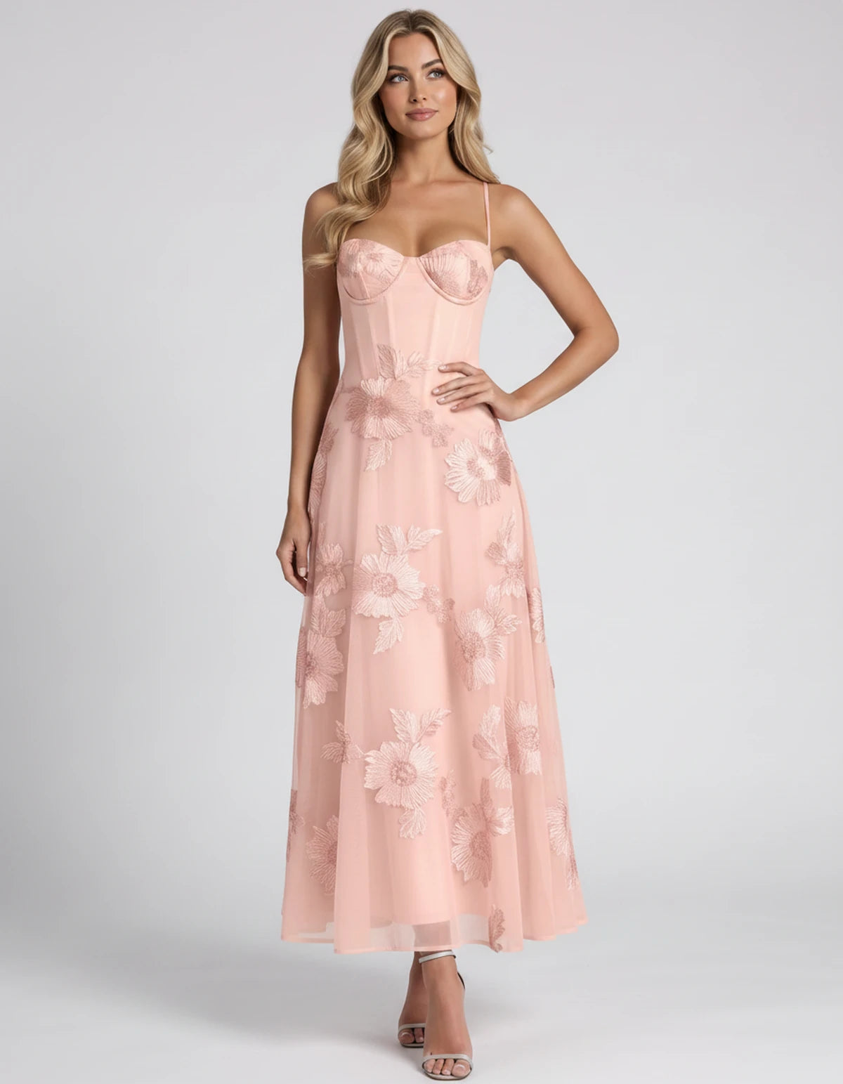 Coralie Midi Dresses — Pink | SKU: RB-fe4e1b-pink-2,RB-fe4e1b-pink-4,RB-fe4e1b-pink-6,RB-fe4e1b-pink-8,RB-fe4e1b-pink-10,RB-fe4e1b-pink-12,RB-fe4e1b-pink-14,RB-fe4e1b-pink-16,RB-fe4e1b-pink-16W,RB-fe4e1b-pink-18W,RB-fe4e1b-pink-20W,RB-fe4e1b-pink-22W