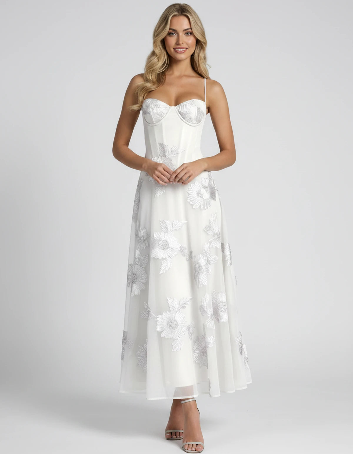 Coralie Midi Dresses — White | SKU: RB-fe4e1b-white-2,RB-fe4e1b-white-4,RB-fe4e1b-white-6,RB-fe4e1b-white-8,RB-fe4e1b-white-10,RB-fe4e1b-white-12,RB-fe4e1b-white-14,RB-fe4e1b-white-16,RB-fe4e1b-white-16W,RB-fe4e1b-white-18W,RB-fe4e1b-white-20W,RB-fe4e1b-white-22W