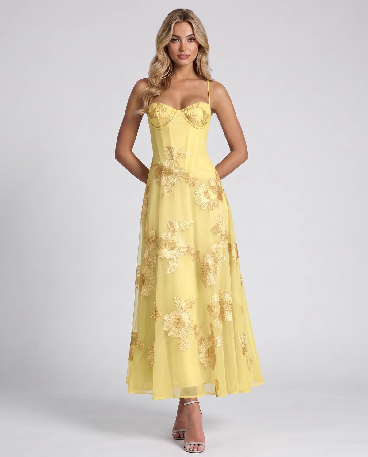 Coralie Midi Dresses — Yellow