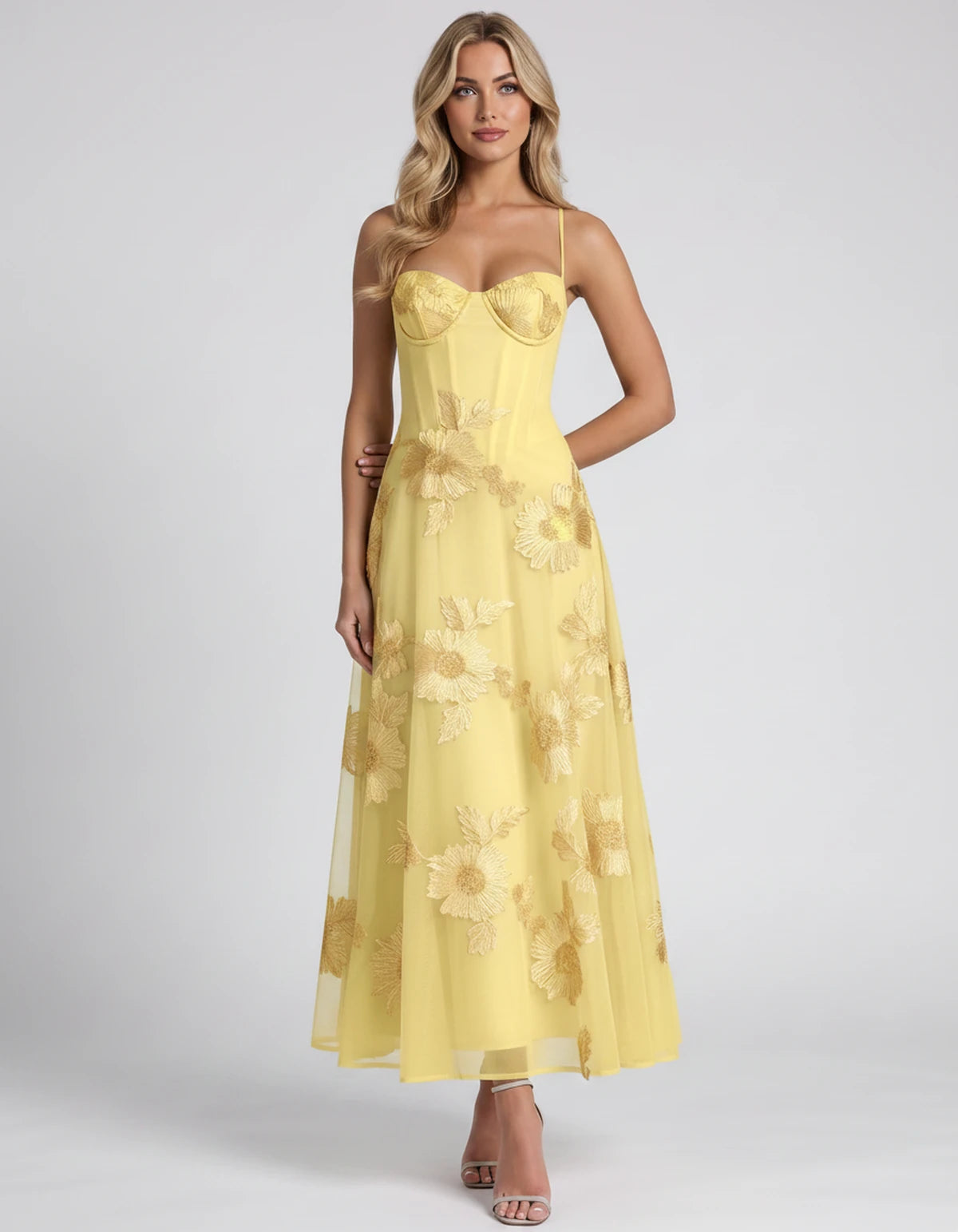 Coralie Midi Dresses — Yellow | SKU: RB-fe4e1b-yellow-2,RB-fe4e1b-yellow-4,RB-fe4e1b-yellow-6,RB-fe4e1b-yellow-8,RB-fe4e1b-yellow-10,RB-fe4e1b-yellow-12,RB-fe4e1b-yellow-14,RB-fe4e1b-yellow-16,RB-fe4e1b-yellow-16W,RB-fe4e1b-yellow-18W,RB-fe4e1b-yellow-20W,RB-fe4e1b-yellow-22W
