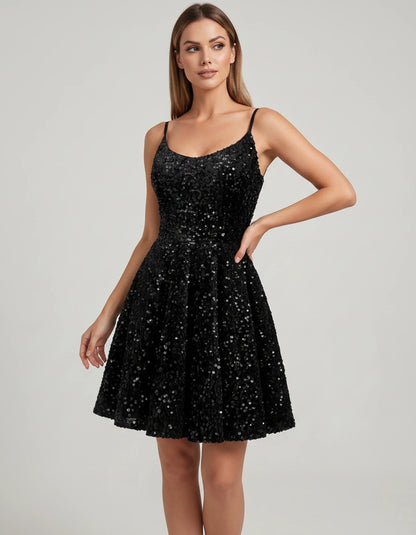 Cosima Midi Dresses — Black | SKU: SD-52919-black-2,SD-52919-black-4,SD-52919-black-6,SD-52919-black-8,SD-52919-black-10,SD-52919-black-12,SD-52919-black-14,SD-52919-black-16,SD-52919-black-16W,SD-52919-black-18W,SD-52919-black-20W,SD-52919-black-22W
