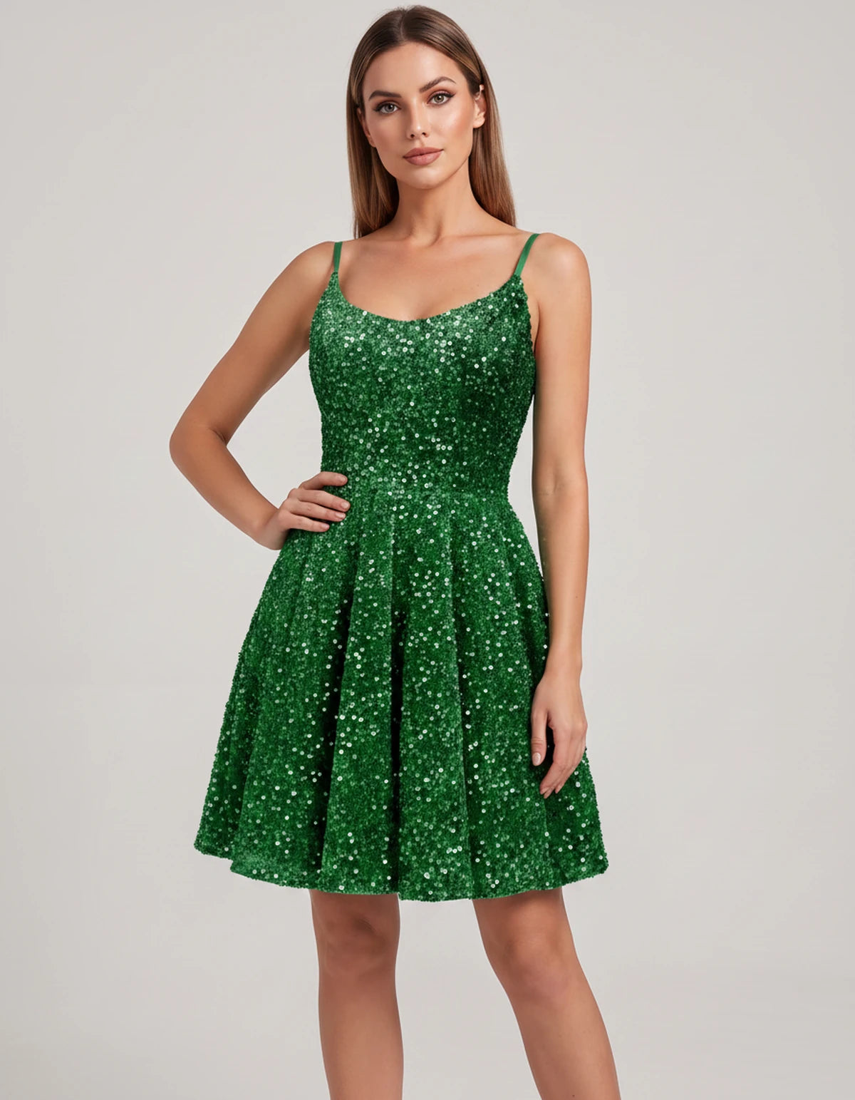 Cosima Midi Dresses — Green | SKU: SD-52919-green-2,SD-52919-green-4,SD-52919-green-6,SD-52919-green-8,SD-52919-green-10,SD-52919-green-12,SD-52919-green-14,SD-52919-green-16,SD-52919-green-16W,SD-52919-green-18W,SD-52919-green-20W,SD-52919-green-22W