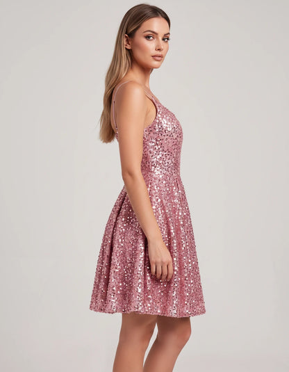 Cosima Midi Dresses — Pink | SKU: SD-52919-pink-2,SD-52919-pink-4,SD-52919-pink-6,SD-52919-pink-8,SD-52919-pink-10,SD-52919-pink-12,SD-52919-pink-14,SD-52919-pink-16,SD-52919-pink-16W,SD-52919-pink-18W,SD-52919-pink-20W,SD-52919-pink-22W