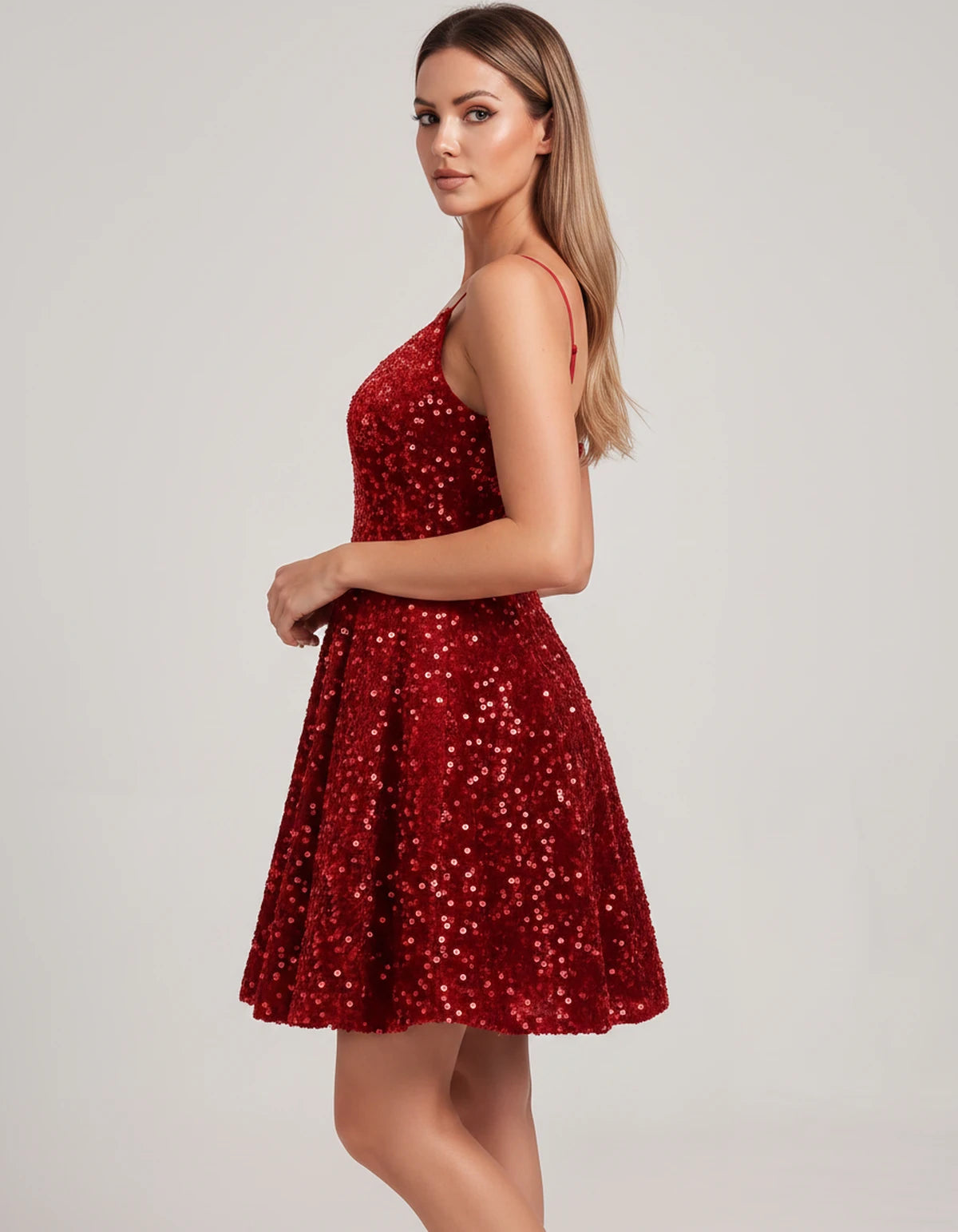Cosima Midi Dresses — Red | SKU: SD-52919-red-2,SD-52919-red-4,SD-52919-red-6,SD-52919-red-8,SD-52919-red-10,SD-52919-red-12,SD-52919-red-14,SD-52919-red-16,SD-52919-red-16W,SD-52919-red-18W,SD-52919-red-20W,SD-52919-red-22W