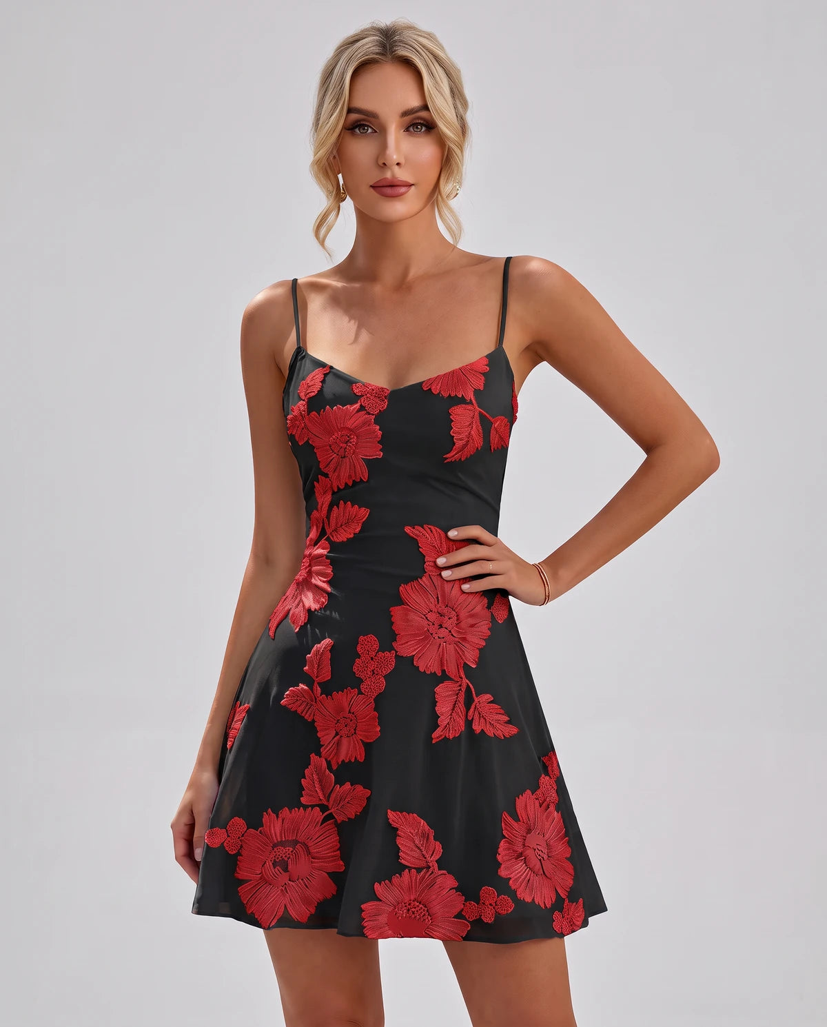 Coventry Mini Dresses — Black Red