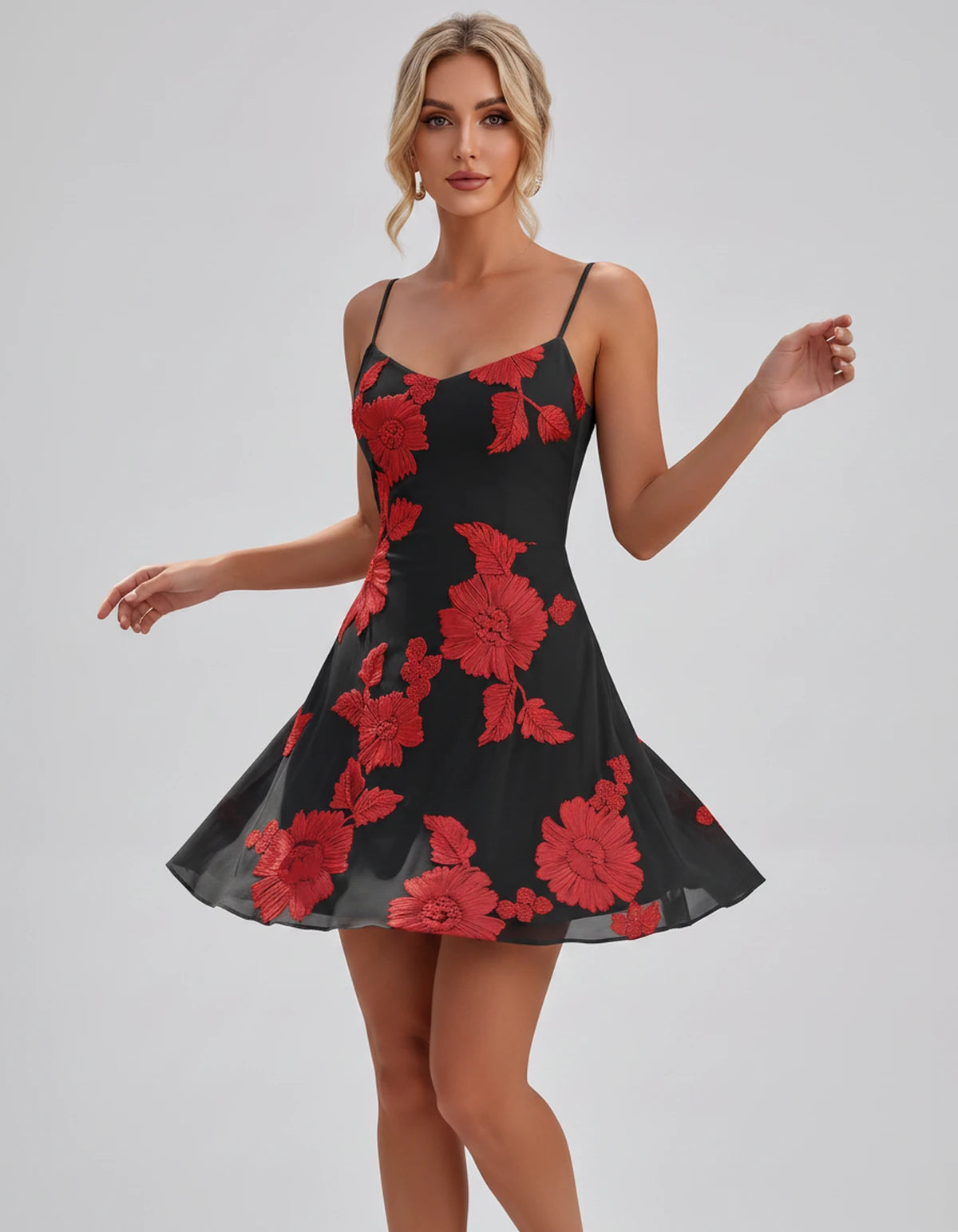 Coventry Mini Dresses — Black Red | SKU: RB-f4fc0f-blackred-2,RB-f4fc0f-blackred-4,RB-f4fc0f-blackred-6,RB-f4fc0f-blackred-8,RB-f4fc0f-blackred-10,RB-f4fc0f-blackred-12,RB-f4fc0f-blackred-14,RB-f4fc0f-blackred-16,RB-f4fc0f-blackred-16W,RB-f4fc0f-blackred-18W,RB-f4fc0f-blackred-20W,RB-f4fc0f-blackred-22W