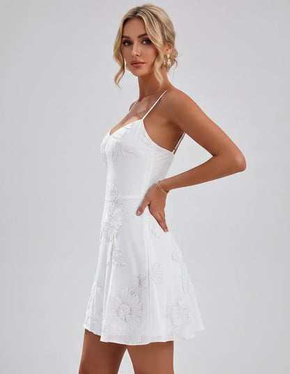 Coventry Mini Dresses — White | SKU: RB-f4fc0f-white-2,RB-f4fc0f-white-4,RB-f4fc0f-white-6,RB-f4fc0f-white-8,RB-f4fc0f-white-10,RB-f4fc0f-white-12,RB-f4fc0f-white-14,RB-f4fc0f-white-16,RB-f4fc0f-white-16W,RB-f4fc0f-white-18W,RB-f4fc0f-white-20W,RB-f4fc0f-white-22W
