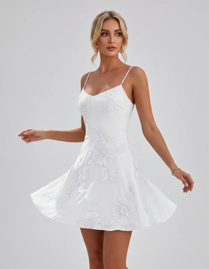 Coventry Mini Dresses — White | SKU: RB-f4fc0f-white-2,RB-f4fc0f-white-4,RB-f4fc0f-white-6,RB-f4fc0f-white-8,RB-f4fc0f-white-10,RB-f4fc0f-white-12,RB-f4fc0f-white-14,RB-f4fc0f-white-16,RB-f4fc0f-white-16W,RB-f4fc0f-white-18W,RB-f4fc0f-white-20W,RB-f4fc0f-white-22W